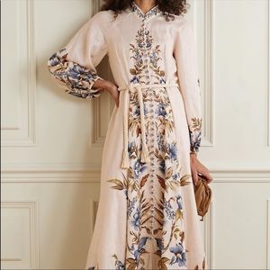 Zimmerman Aliane Belted Linen Maxi Dress size 1